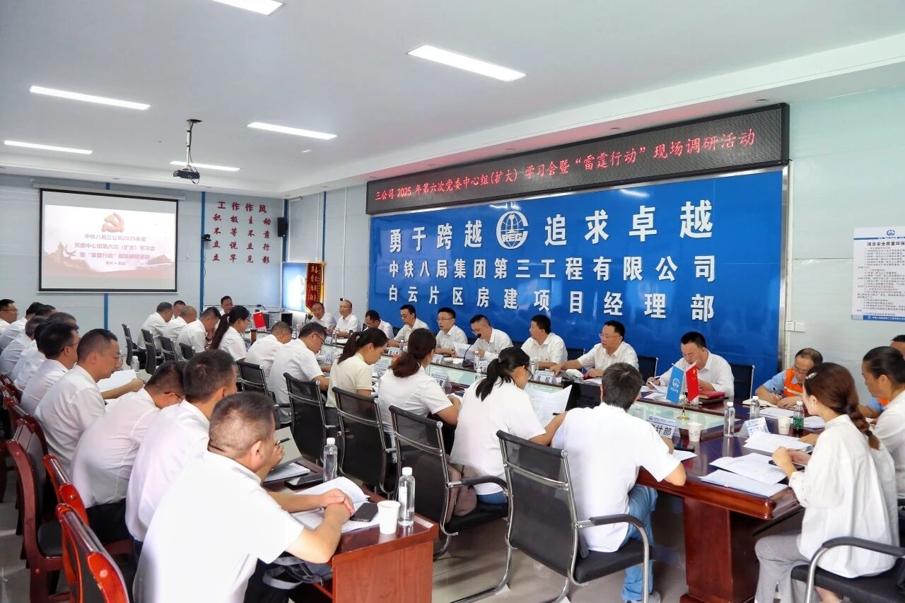 公司党委召开第六次中心组（扩大）学习会暨“雷霆行动”现场调研活动