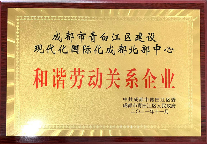 青白江区建设现代化国际化成都北部中心和谐劳动关系企业